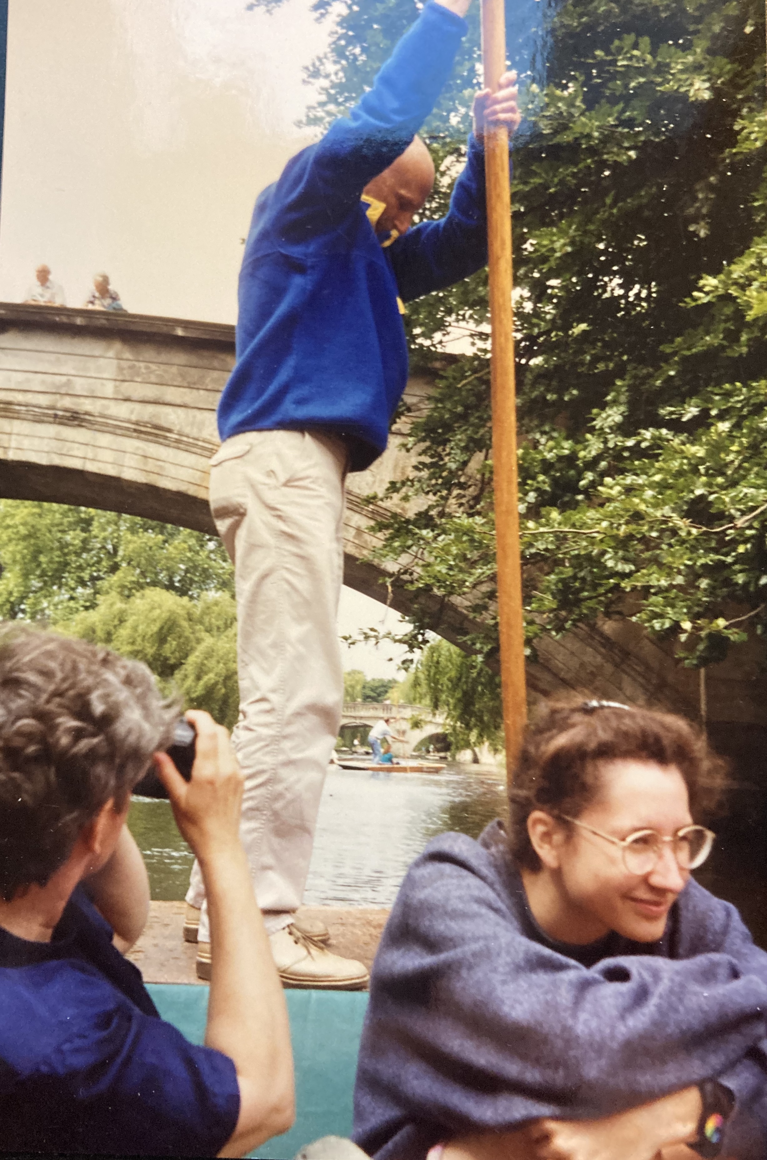 June, Dave and Caia in a punt in England, 1992