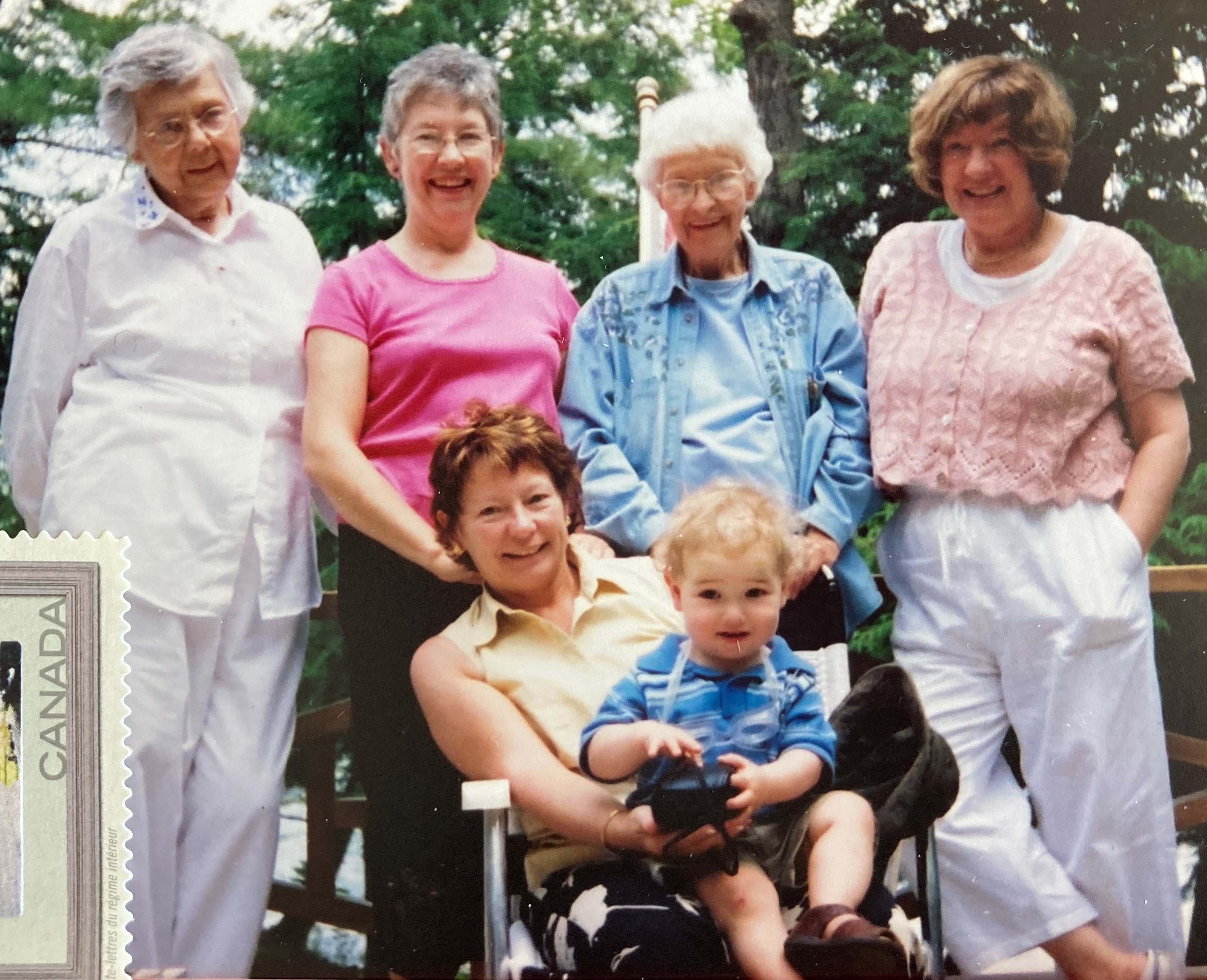 Julia, Misi, Rose, Lilian, Gwen and June, at ladies days at the lake, 2003