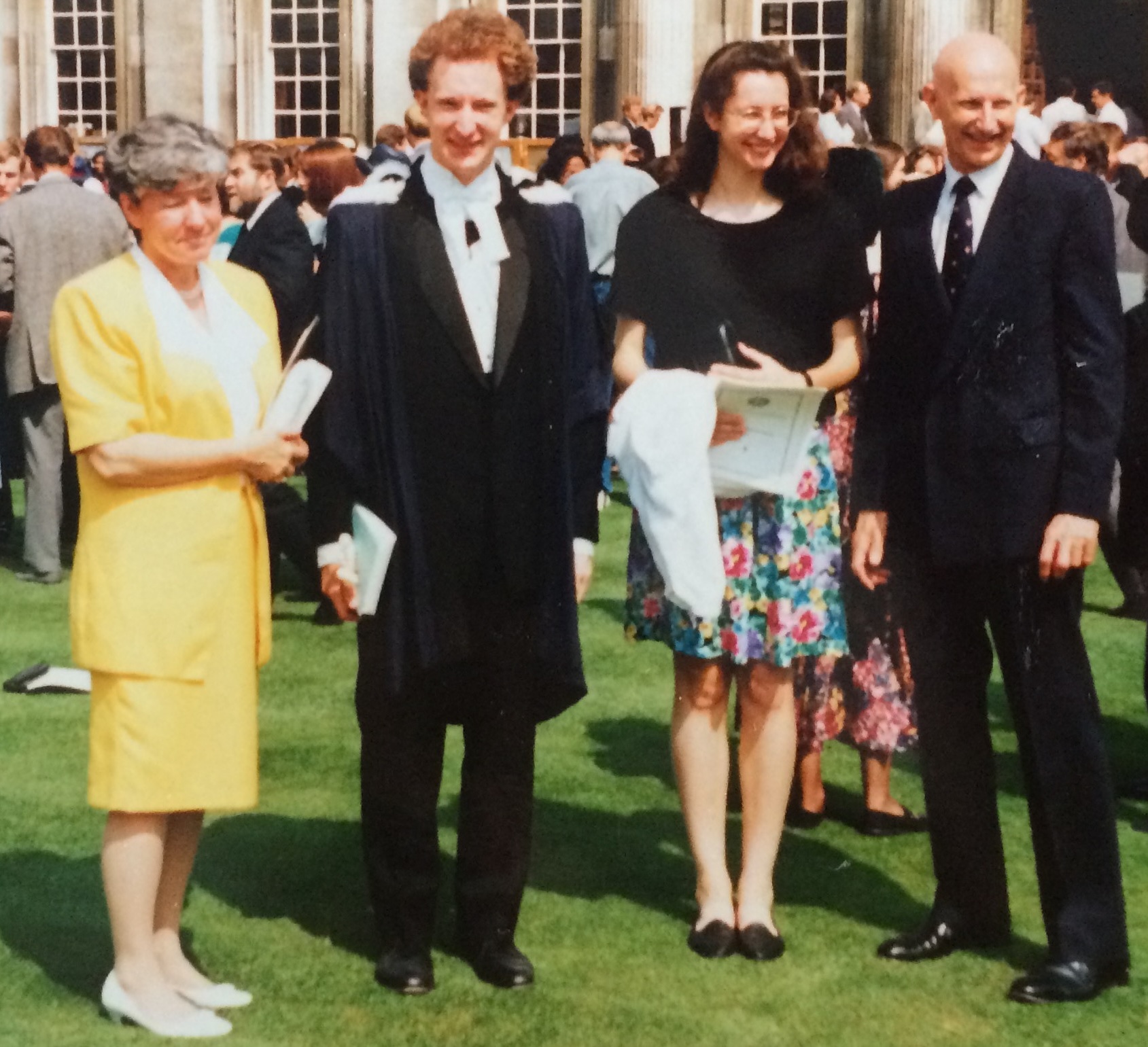 June, Sean, Caia and Dave at Sean's graduation, 1992